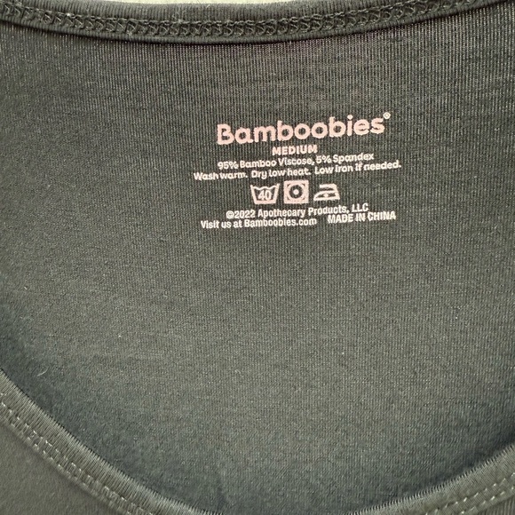 Bamboobies Black Nursing Top Women’s Medium Bamboo Blend - Picture 2 of 5